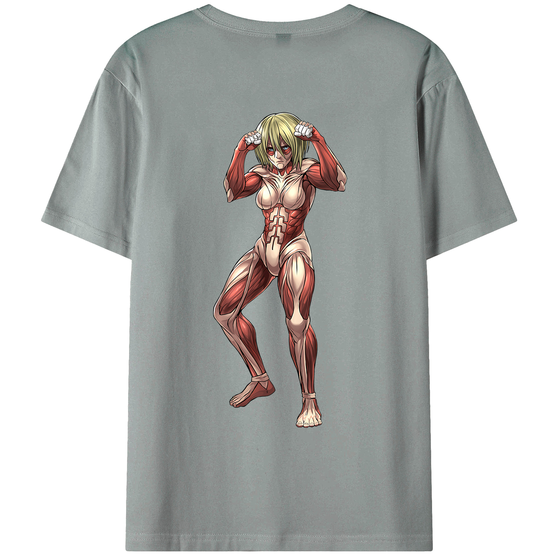 （画像用） 進撃の巨人 Attack on Titan 綿100％ メンズ半袖Tシャツ（バックプリント） 通気性